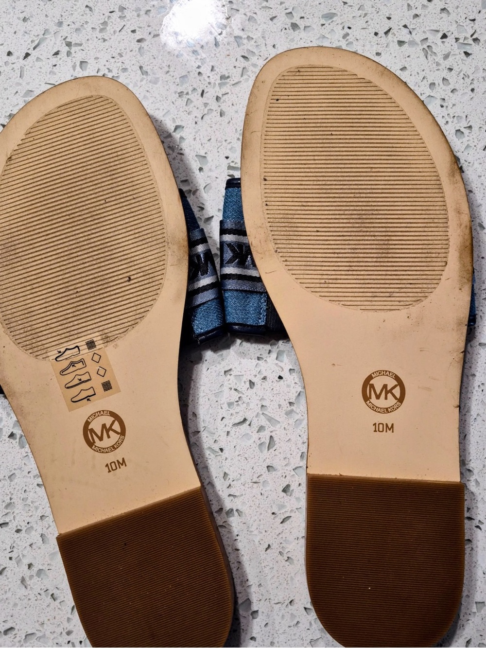 Michael Kors Blue Denim Logo Slide Sandals size 10 - Picture 2 of 2